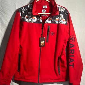 Ariat Vibrant Red Jacket with Aztec Accents